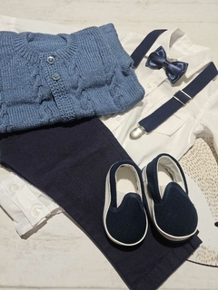 TRAJE DE FIESTA DE BEBE AZUL MARINO CON ABRIGO - comprar online