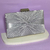 Clutch Tecido Plissado Prata