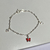 Pulseira Prata Infantil Borboleta Vermelha - comprar online