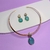 Conjunto Choker Pedra Natural Azul 437
