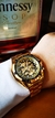 Relógio Mecânico Gold Skeleton Vintage M na internet
