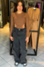 Wide leg cargo - 4 bolsos grafite - comprar online