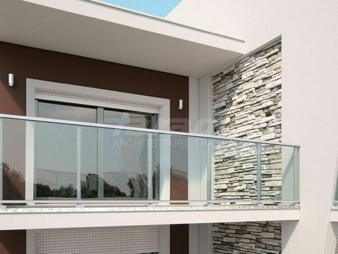 Guarda corpo de vidro com estrutura em ferro - comprar online