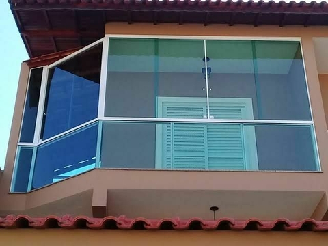 Fechamento de varanda vidro fume temperado 08 mm - comprar online