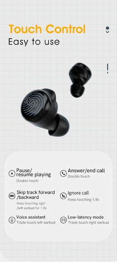Imagem do FONE QCY T17 com Bluetooth 5.1