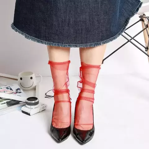 Meia Ultra-fina solta Chiffon