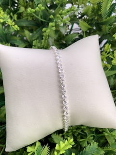 PULSEIRA RIVIERA 2MM CRISTAL BANHADA EM PRATA na internet