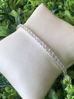 PULSEIRA RIVIERA 4MM CRISTAL BANHADO EM PRATA - comprar online