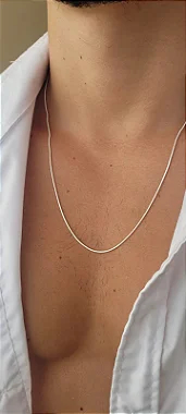 COLAR FIO SLIM 50CM BANHADO EM PRATA - BiancaByMen