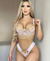 Conjunto cropped guippir Luxo Branco C/ Dourado na internet