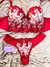 Conjunto Cropped Guippir Luxo Vermelho C/ Marfim