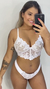 Conjunto cropped guippir Luxo Branco na internet