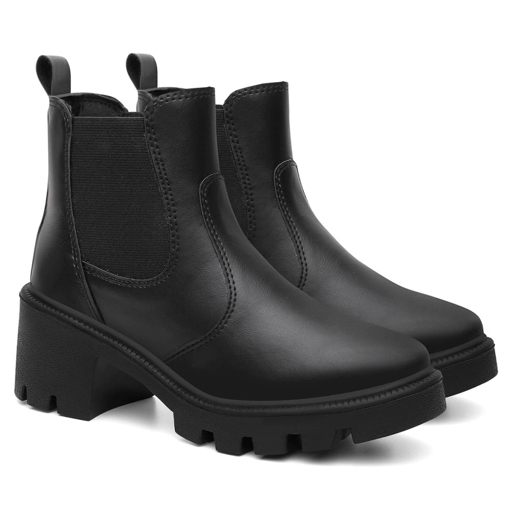 Bota Chelsea Tratorada com Salto Bloco