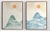 Imagem do Kit 2 Quadros Abstratos Paisagem Montanha Sol