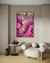 Quadro Abstrato Rosa e Dourado