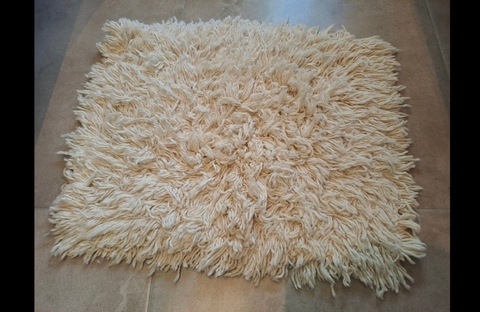 Alfombra Rectangular Mullida Crudo