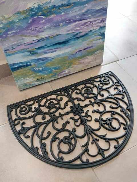 Felpudo goma "Flor" 40x60 curvado