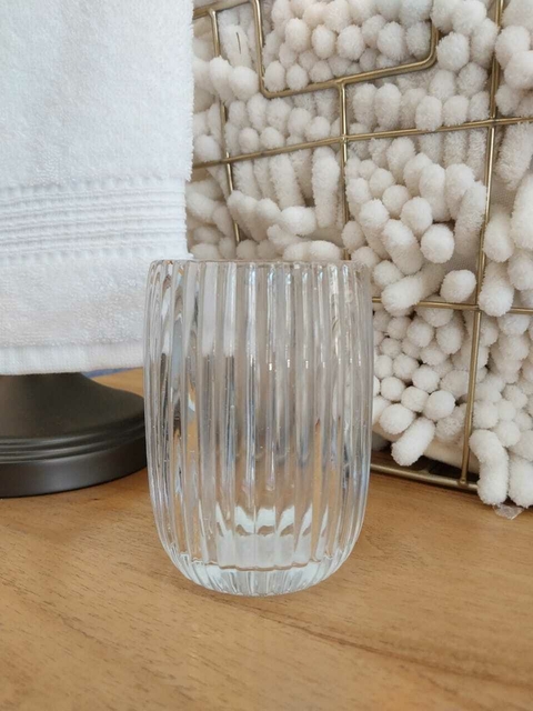 Portacepillo de vidrio lineas finas