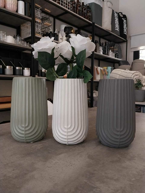 Florero rayas cerámica