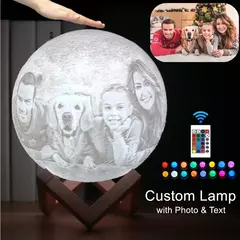 Lâmpada 3d lua personalizada com impressão, envio direto, usb, recarregável,