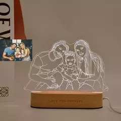 Personalizado 3D Photo Lamp, Foto personalizada e texto, Dia dos Namorados, casa na internet