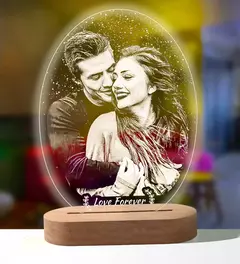 Personalizado 3D Photo Lamp, Foto personalizada e texto, Dia dos Namorados, casa
