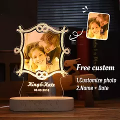 Imagem do Personalizado 3D Photo Lamp, Foto personalizada e texto, Dia dos Namorados, casa