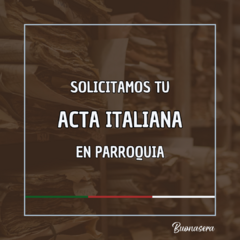 Solicitud de acta italiana (Parroquia)