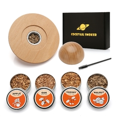 Kit Defumador com lascas de madeira de nogueira e carvalho de cereja para Whisky e outros drinks - kit presente para defumar à moda antiga. - Whisky Club