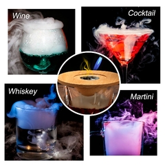 Kit Defumador com lascas de madeira de nogueira e carvalho de cereja para Whisky e outros drinks - kit presente para defumar à moda antiga. - comprar online