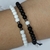 Par de pulseiras Yin Yang pérolas preto e branco pérola brilhante na internet