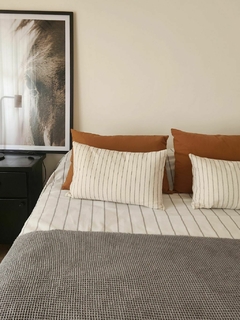 Funda de almohadon rayas ceniza - tienda online