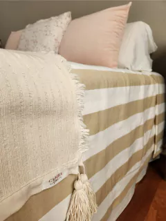 Manta tejida Ana color crudo - comprar online