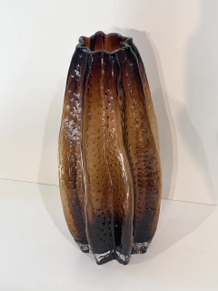 Florero vidrio Esponja grande ambar - comprar online