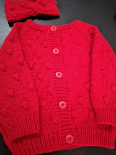 Cardigan de bebê em tricô ( 9 meses a 1 ano) - Márcia Sales Crochê