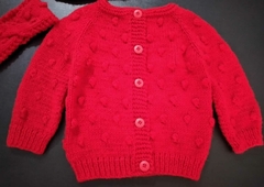 Cardigan de bebê em tricô ( 9 meses a 1 ano)