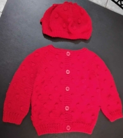 Cardigan de bebê em tricô ( 9 meses a 1 ano)