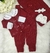kit maternidade Ane jardineira vermelho - Princess baby 