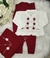 Kit Jardineira Flores bordado Vermelho na internet