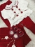 Kit Jardineira Flores bordado Vermelho - comprar online