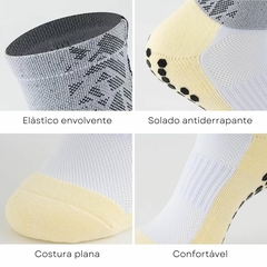 Meia Futebol Antiderrapante - Preto com Branco - loja online