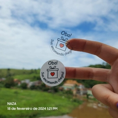 ADESIVO VINIL (OBA! SUA ENCOMENDA CHEGOU) MEDINDO 4X4CM