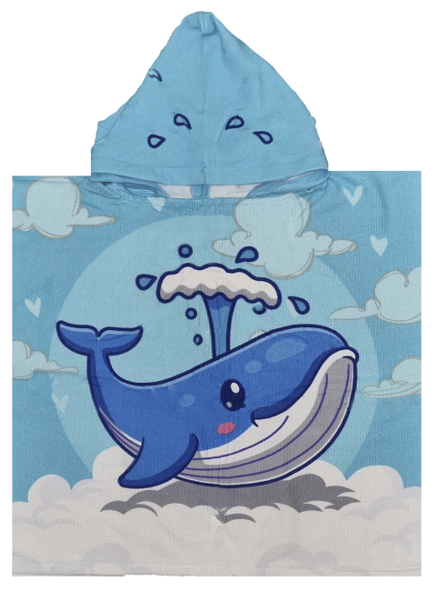 Poncho de Toalla Infantil Ballena
