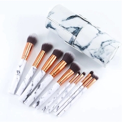 Kit c/ 10 Pincéis Kabuki + Estojo Redondo - comprar online