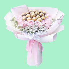 FDA2-22 Ramos de 18 Chocolates y 12 Rosas Rosas
