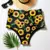 Calcinha biquíni hot pants com estampa de girassol, cintura alta, cós alto confortável, totalmente forrada sem transparência
