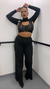 Cropped Manga Longa Juliana - Preto