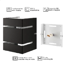ARANDELA RETANGULAR 2 FRISOS 14X8X8CM - comprar online