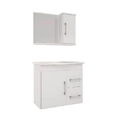 Gabinete de Banheiro 1 Cuba 1 Espelheira 2 Portas 2 Gavetas Vix MGM Móveis Branco - comprar online