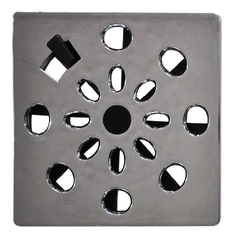 Grelha Quadrada 9,4 x 9,4cm com Anti-Inseto em ABS Cromado Astra